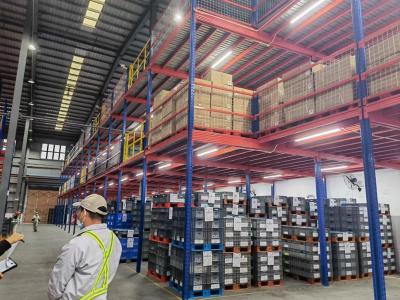 Steel mezzanine platform storage system